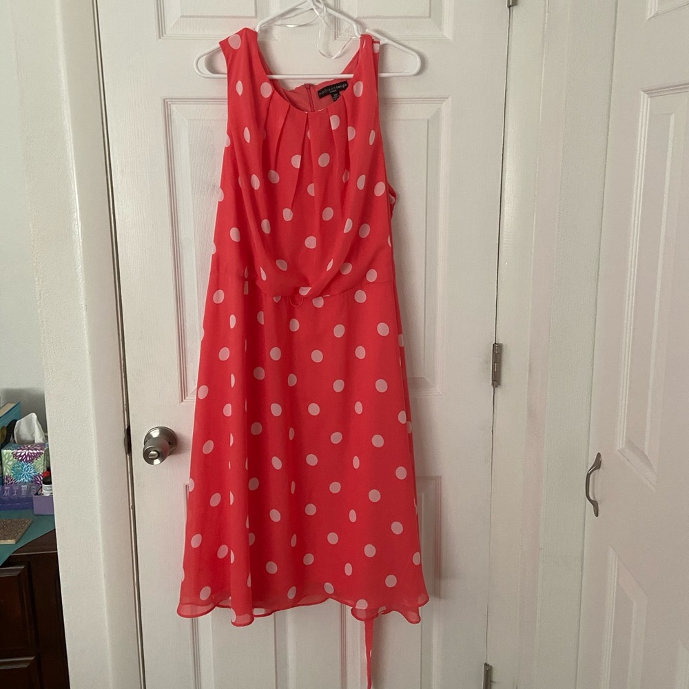Madison Leigh 24W pink/white polka dot dress💕🤍👗